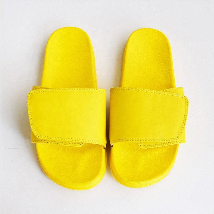 Factory Cheap Wholesale Custom Printing Logo Unisex Blank Plain Men's Women PVC Sandals Slides Adjustable PU Slippers