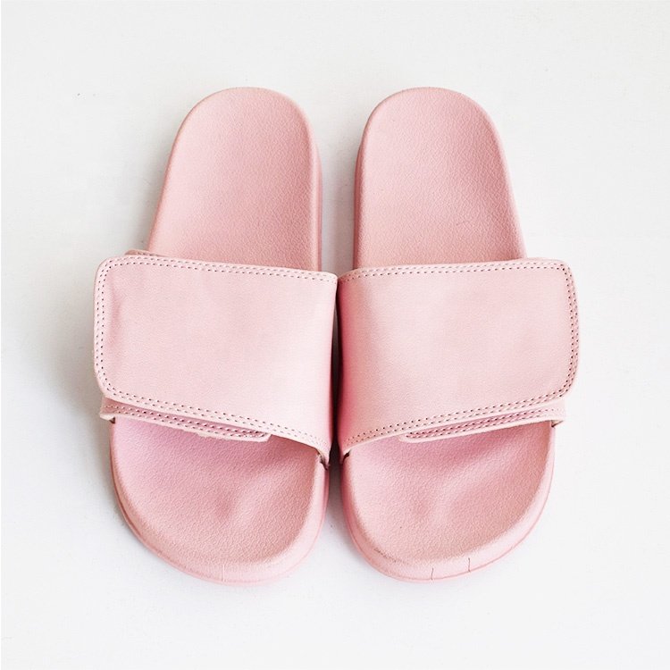 Factory Cheap Wholesale Custom Printing Logo Unisex Blank Plain Men's Women PVC Sandals Slides Adjustable PU Slippers