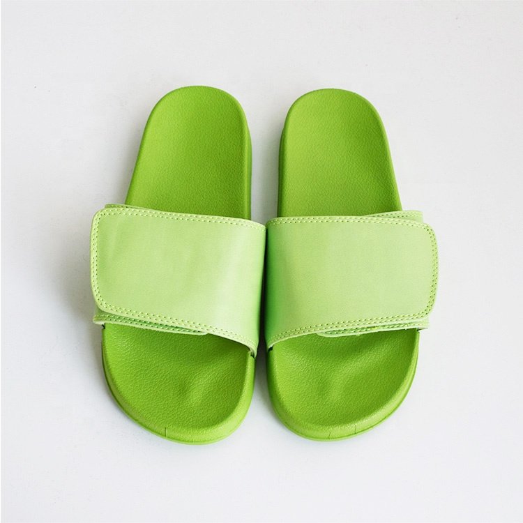 Factory Cheap Wholesale Custom Printing Logo Unisex Blank Plain Men's Women PVC Sandals Slides Adjustable PU Slippers