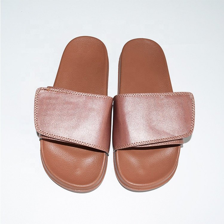 Factory Cheap Wholesale Custom Printing Logo Unisex Blank Plain Men's Women PVC Sandals Slides Adjustable PU Slippers