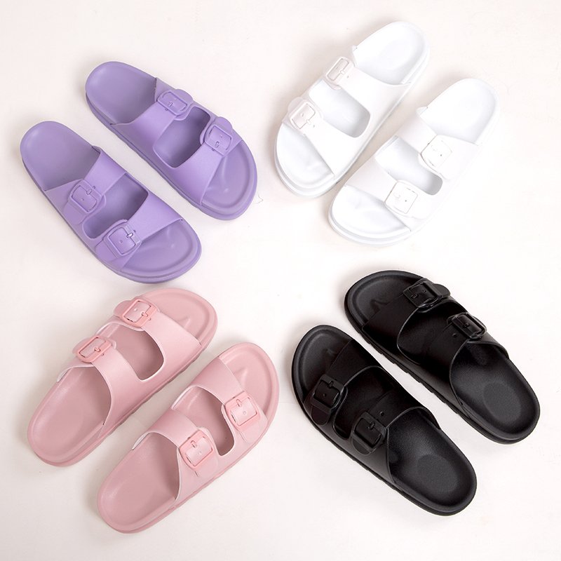 Pillow slides slippers High quality Custom design slides Double-buckle Adjustable Strap Size Pillow Slippers
