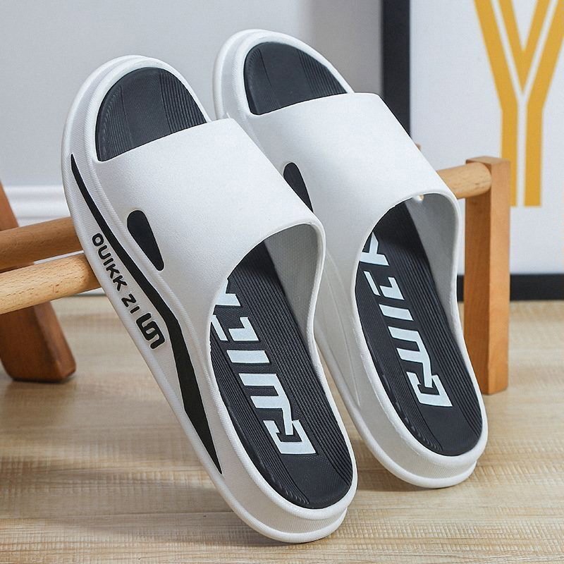 Mens Summer Thick Soled Slippers Super Soft Temperament Outdoor Wear Home Use Shower Bathroom Summer Sandals Cool Slippers Women