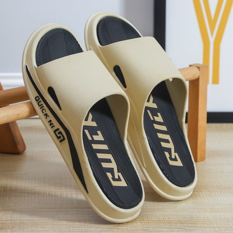 Mens Summer Thick Soled Slippers Super Soft Temperament Outdoor Wear Home Use Shower Bathroom Summer Sandals Cool Slippers Women
