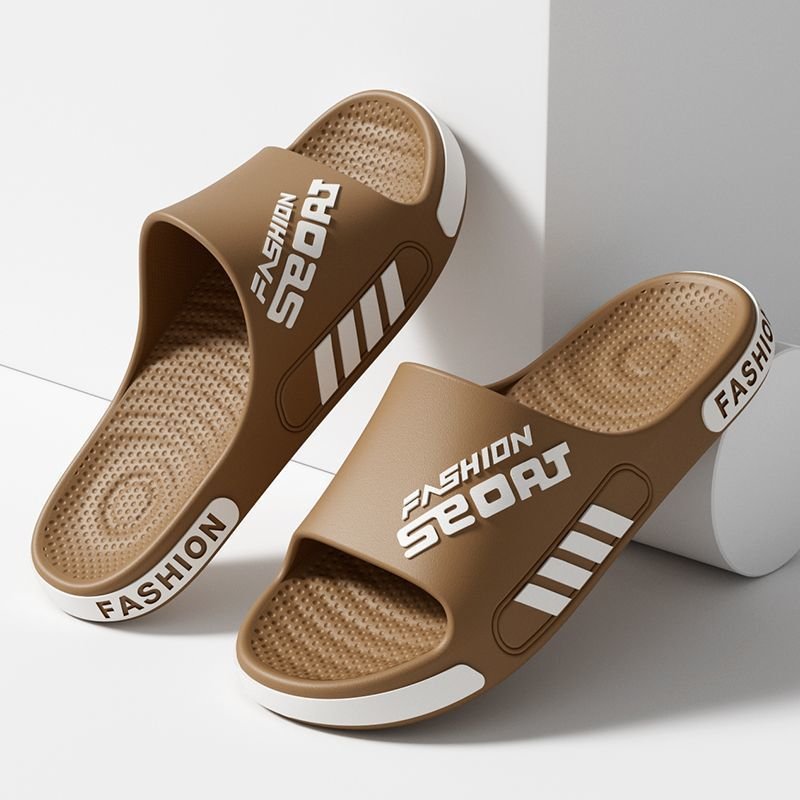 Custom Logo Soft PVC Slides Slipper Men Women Open Toe Anti-Slippery Indoor Outdoor New Style Sandals Summer Winter PU Insole