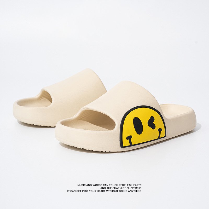 High Quality Smile Face Slippers Eva Men Women Slippers Summer Pink Smile Design Shoes Slides Slippers Beach Sandal