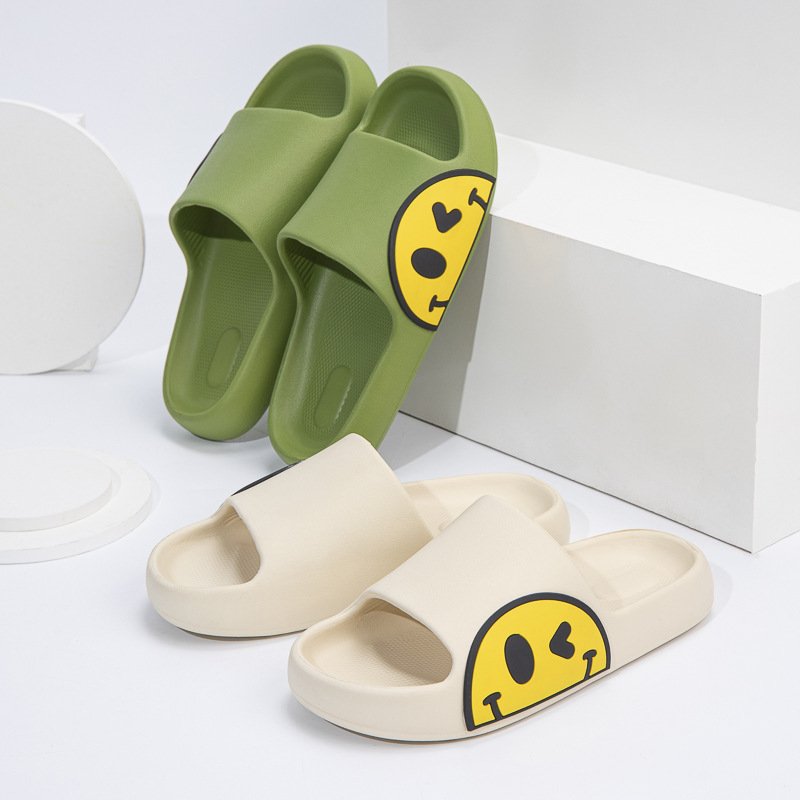 High Quality Smile Face Slippers Eva Men Women Slippers Summer Pink Smile Design Shoes Slides Slippers Beach Sandal