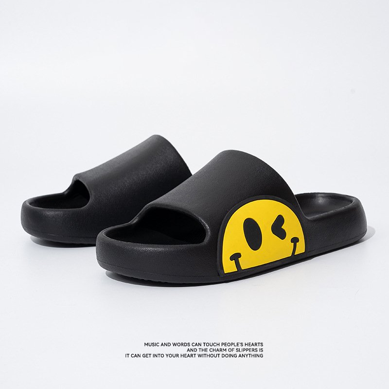 High Quality Smile Face Slippers Eva Men Women Slippers Summer Pink Smile Design Shoes Slides Slippers Beach Sandal