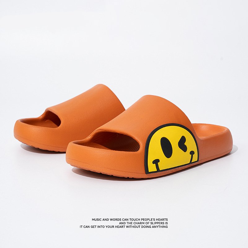 High Quality Smile Face Slippers Eva Men Women Slippers Summer Pink Smile Design Shoes Slides Slippers Beach Sandal