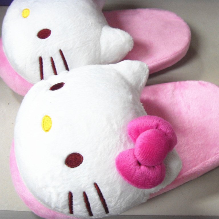 Cute soft cosy plush pig shape slippers for women