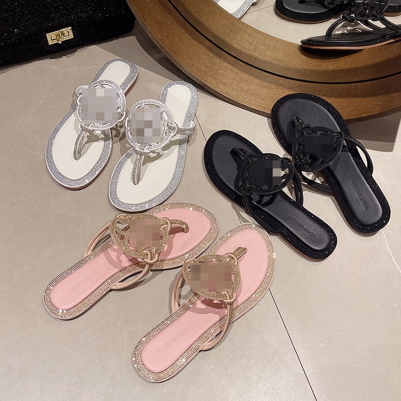 Luxury Roman Women's Flat Sandals High Heel Summer Casual Slippers with Rhinestones Trendy Fashion Ladies' Shoes New Arrival