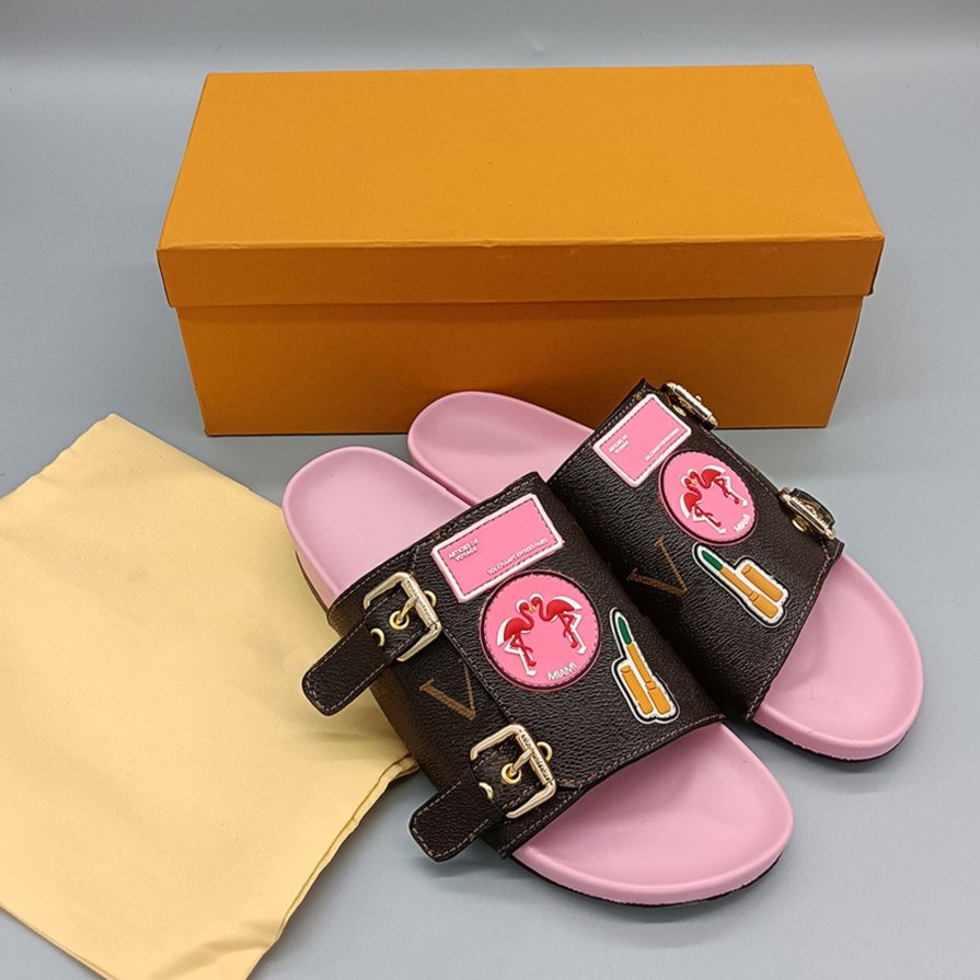 Luxury Brand Summer Sandals Designer Slippers Slides Floral Leather Flip Flops Women Shoes Sandal Effortlessly Casual shoes