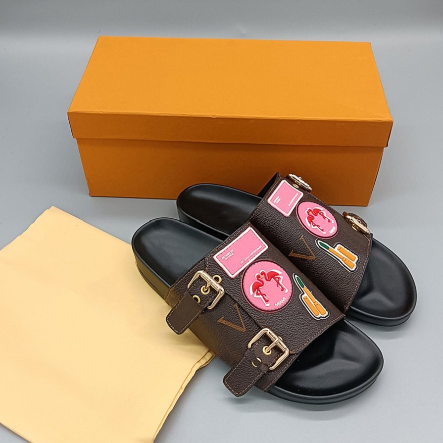 Luxury Brand Summer Sandals Designer Slippers Slides Floral Leather Flip Flops Women Shoes Sandal Effortlessly Casual shoes