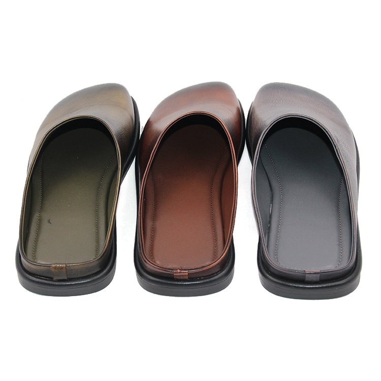 Fashion Round toe mule Luxury Calf leather Loafer Branded mule OEM Chinese Men LEATHER Summer mule