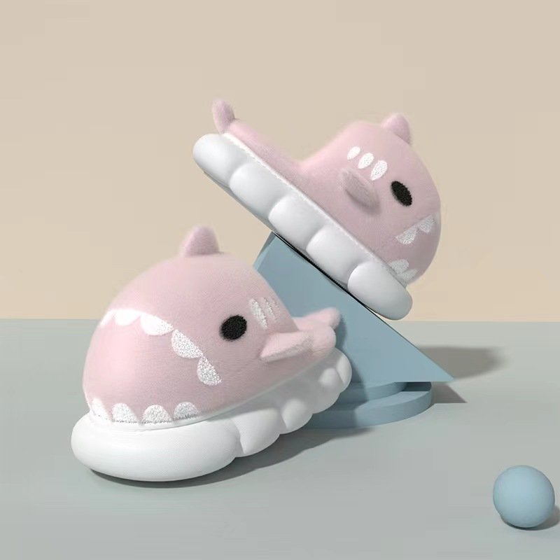 2023 Winter Plush Design Animal Men Fat Cloud Sole Indoor House lovers Shoes Unisex Shark Fur Slipper