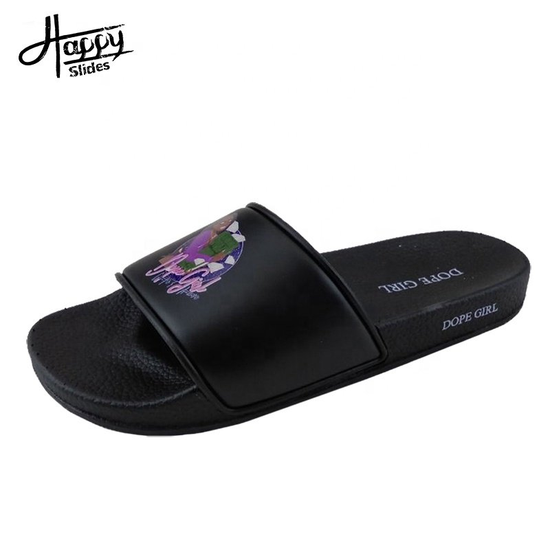 Slide Sandal Summer Flat Slippers,ladies Fashion Sandals 2023 Outdoor Slides for Adults,pvc Slides Flat Sandals China Women PVC