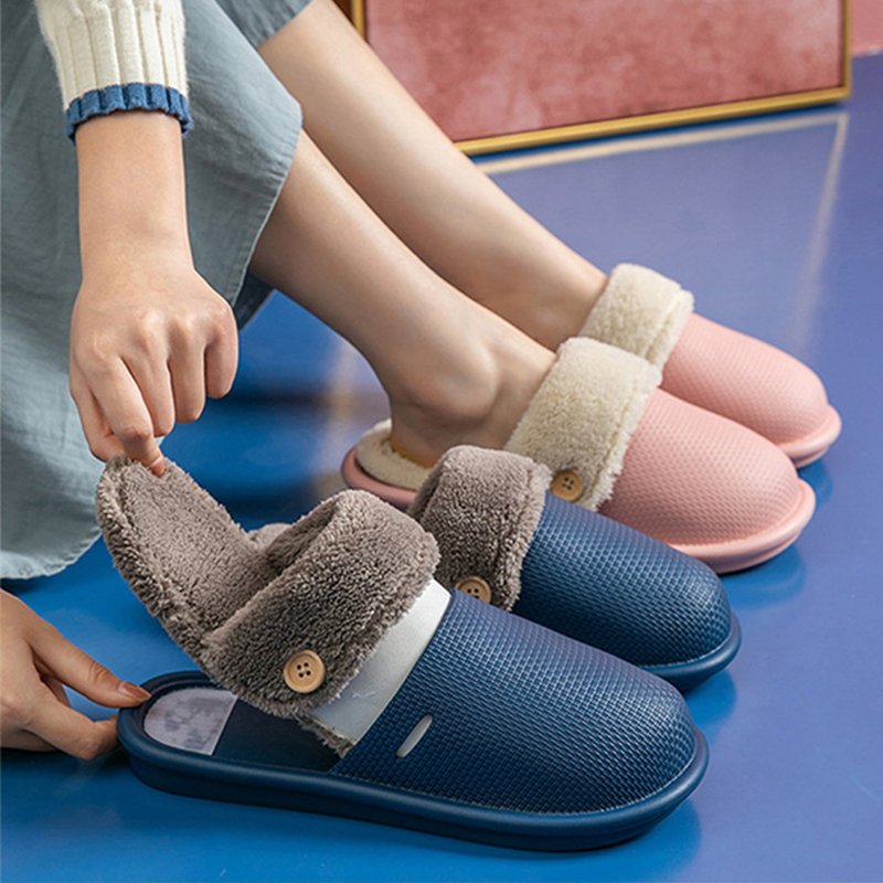 2024 Designer Custom Winter Home Cotton Warm Plush Mules Slides Slippers Footwear Custom Logo For Women Men Unisex