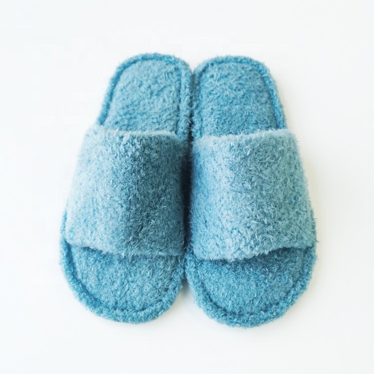Warm Towel Material House Indoor Outdoor Lady Slide Spring Winter Fluffy Women's Plain Slippers With Soft Sole