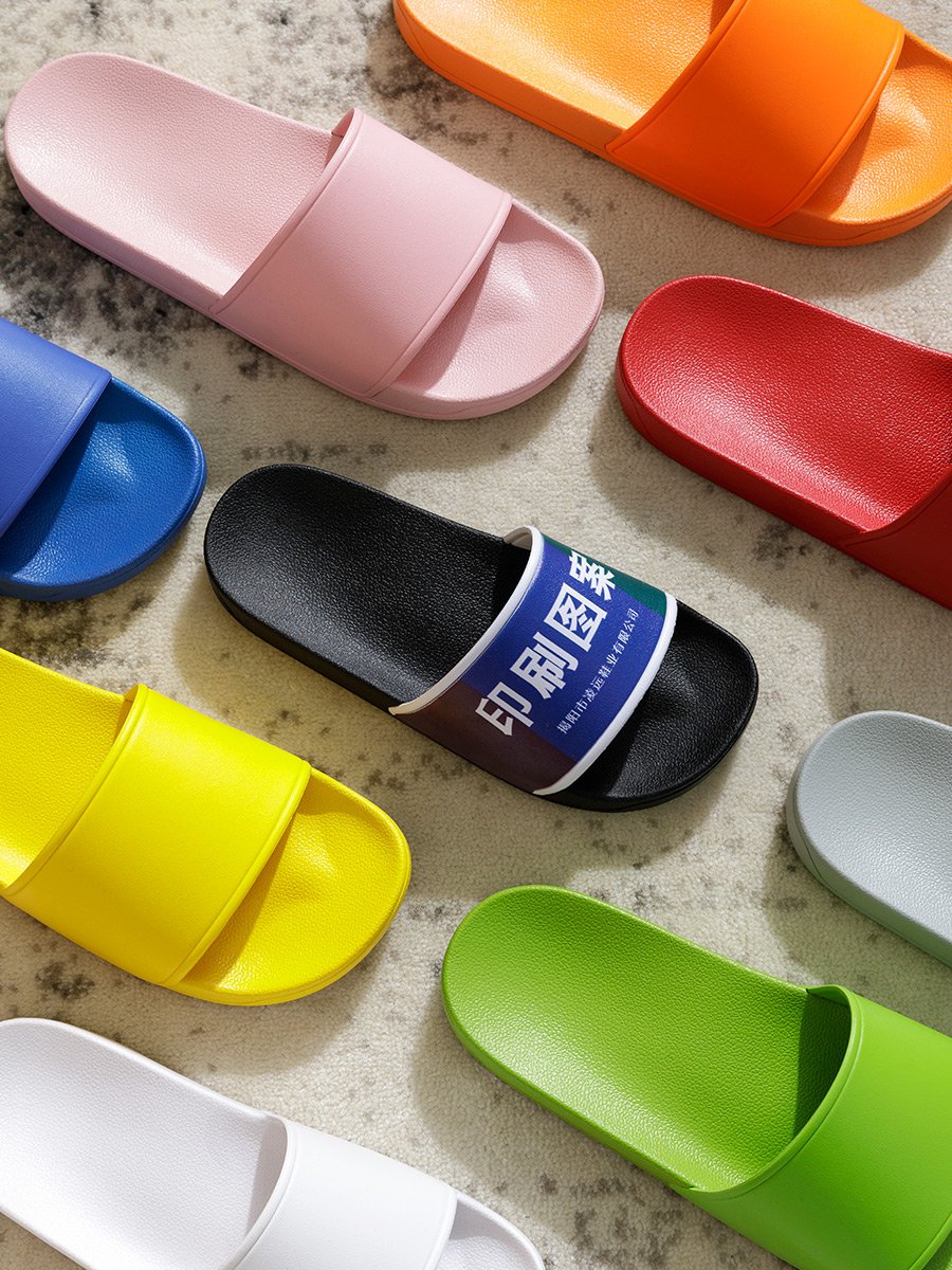 OEM Black Slides Footwear Sandals PVC Custom Logo Slippers Men Plain Blank Slide Sandal Slippers Custom Logo Slide Slippers