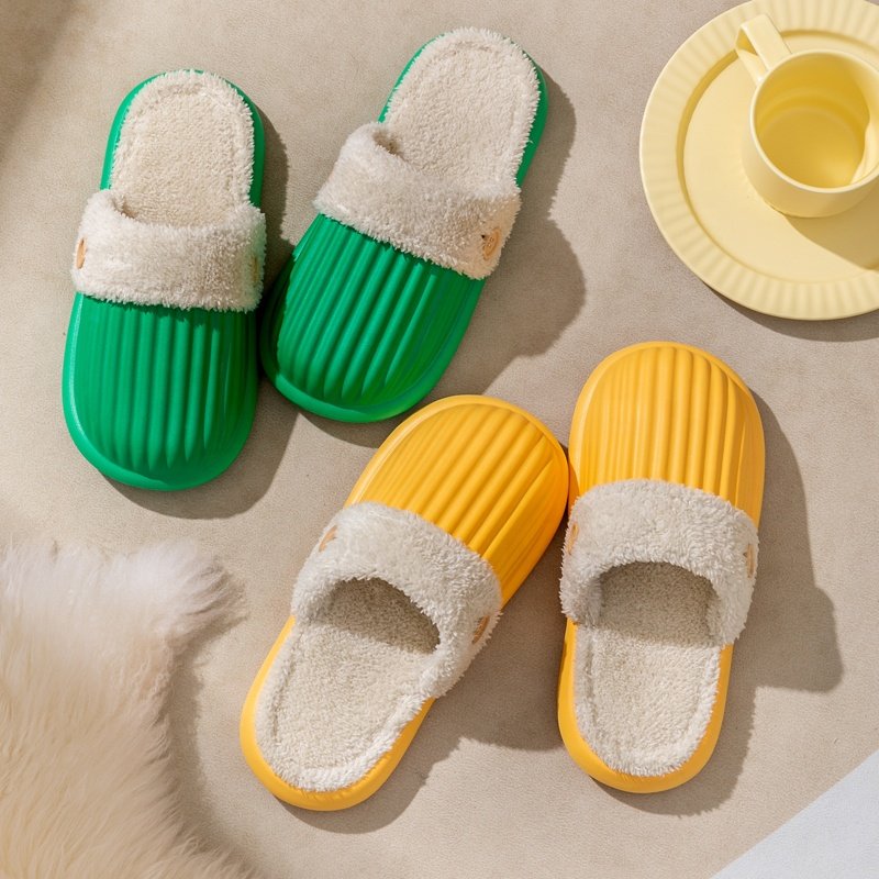 New Winter Men And Women Home Wholesale Eva Waterproof Half Slippers Couple Cotton Sandals Fashion Fur Slippers