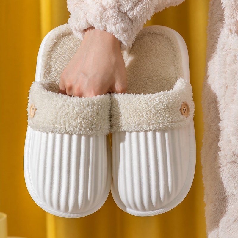 New Winter Men And Women Home Wholesale Eva Waterproof Half Slippers Couple Cotton Sandals Fashion Fur Slippers