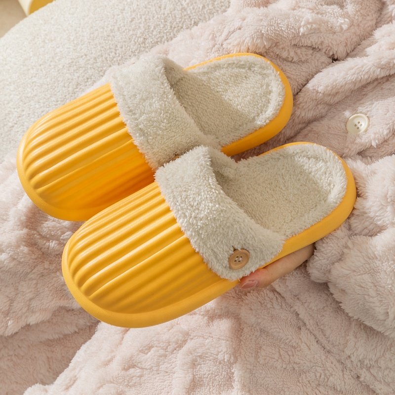 New Winter Men And Women Home Wholesale Eva Waterproof Half Slippers Couple Cotton Sandals Fashion Fur Slippers