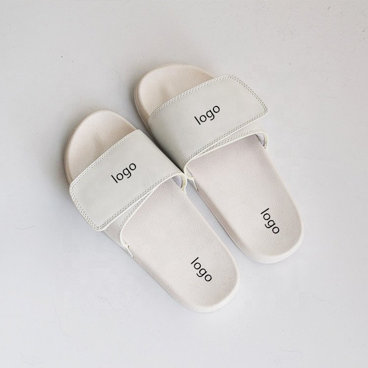 Custom Embossed Printing Adjustable Slides Shoes for Women Summer Flat PVC Slippers and Ladies Sandals Factory Price