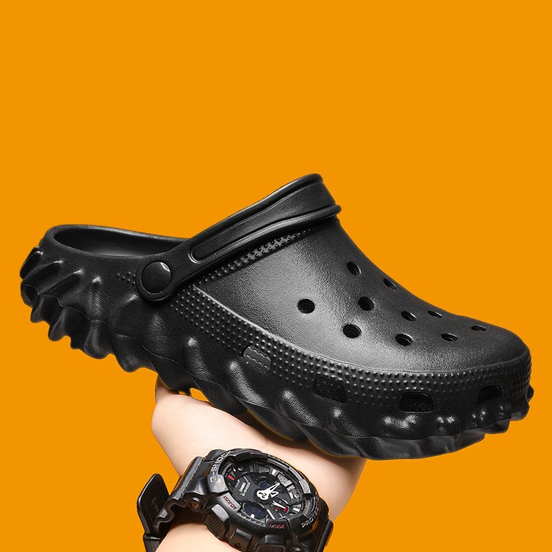 Wholesale Anti-Slippery Unisex Light Weight Crocks Shoes 5.0Cm New Eva Fingerprint Couple'S Hole Shoes For Men Women