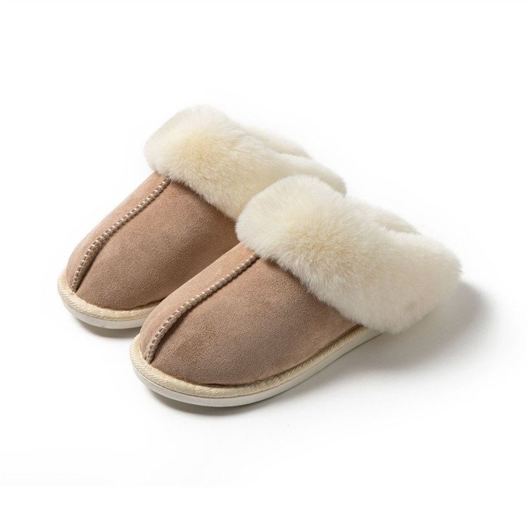 wholesale cotton Indoor House Furry Warm Slippers Fashion Faux Fur Winter Shoe Slip On Flats Female Home Slides Plush Slipper