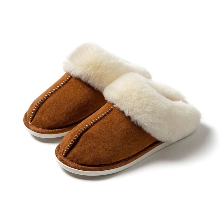 wholesale cotton Indoor House Furry Warm Slippers Fashion Faux Fur Winter Shoe Slip On Flats Female Home Slides Plush Slipper