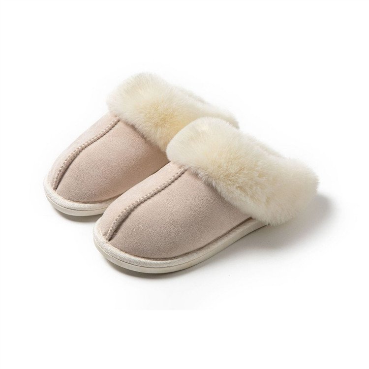 wholesale cotton Indoor House Furry Warm Slippers Fashion Faux Fur Winter Shoe Slip On Flats Female Home Slides Plush Slipper