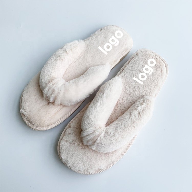2024 New Winter Fashion Unisex Home Faux Fur Warm Woman Slip on Flats Female Fur Flip Flops Slides Slippers