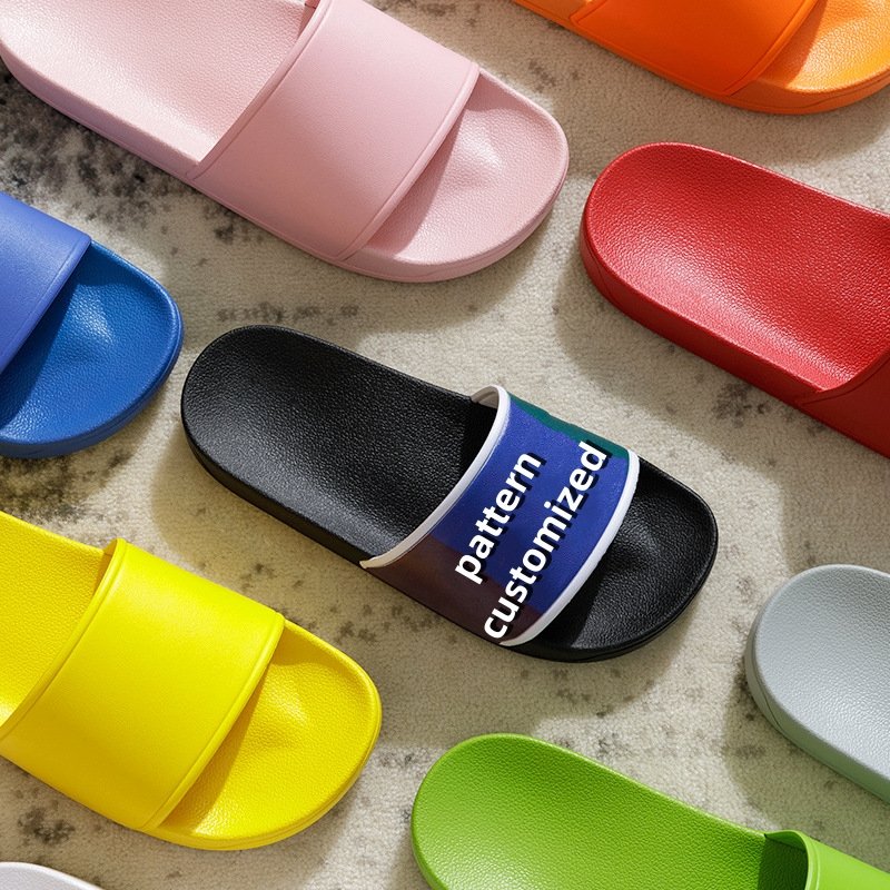 Wholesale Women Men OEM Custom Logo 3D Flip Flops Printed Footwear Sandals PVC Designer Slides Slippers For Men Women
