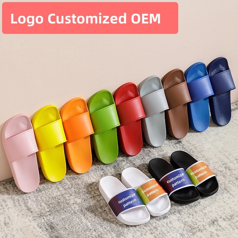 Wholesale Women Men OEM Custom Logo 3D Flip Flops Printed Footwear Sandals PVC Designer Slides Slippers For Men Women