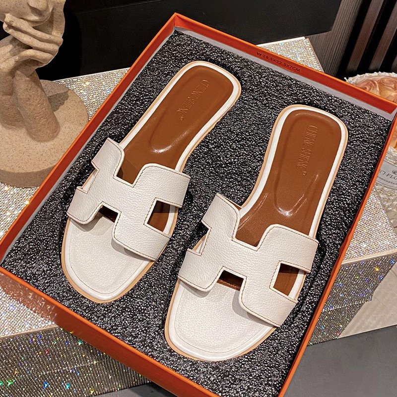 2024 High Quality Women Flat Slippers Female Fashion Babouches Leather Sandals Slippers Outdoor Ladies Slides Slippers