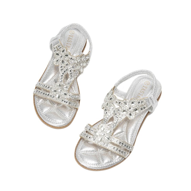 2024 New Fashion Leisure Water Diamond Comfortable a flat bottom slipper for woman soft sandals for outdoor beach slides