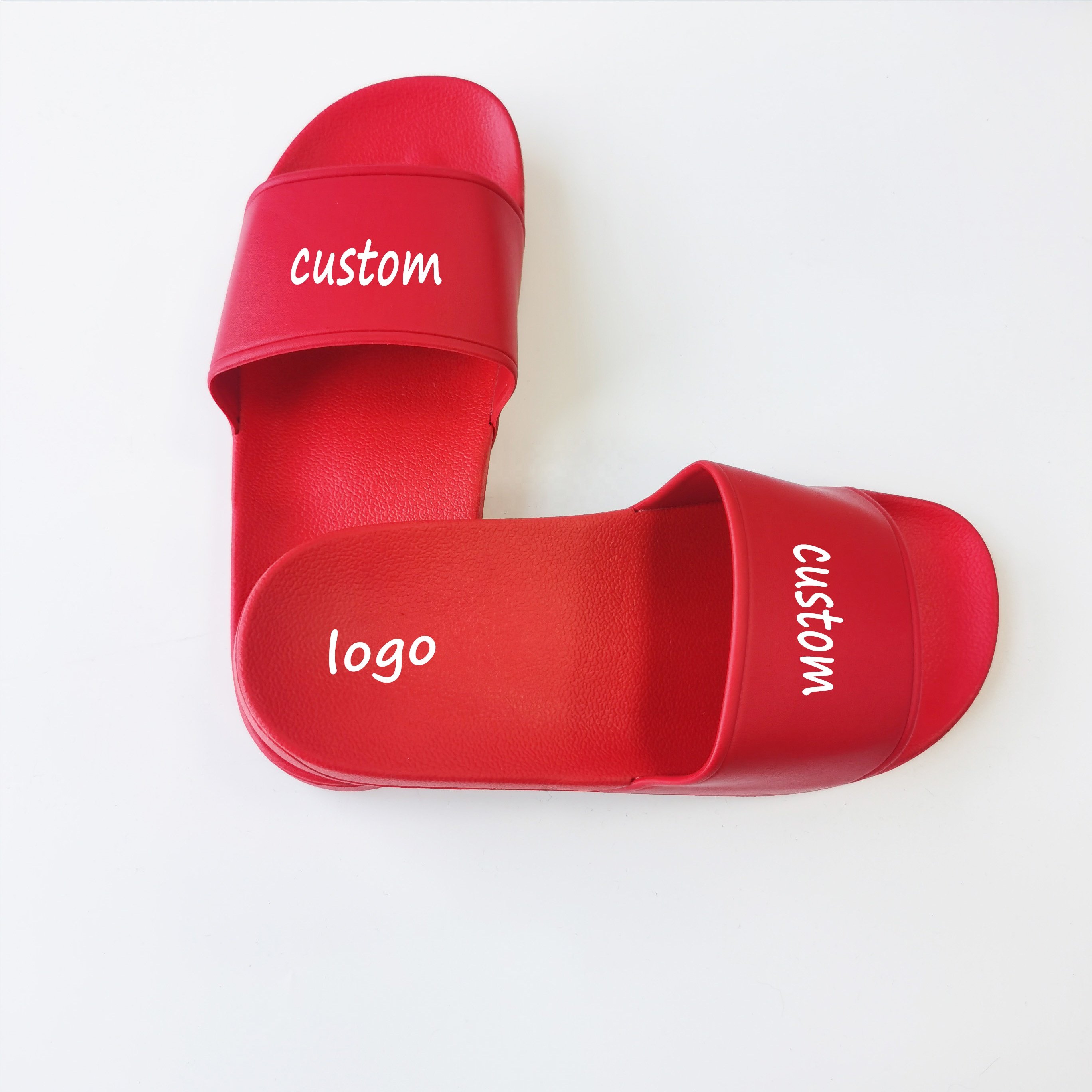 2022 Slide For Man Indoor Pvc blue Sandals Custom Logo Print Men Embossed Slide Rubber new color Slide Slipper Design Supplier
