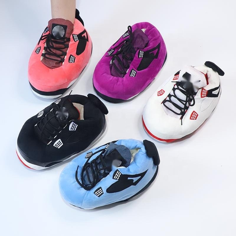 hot selling products 2024 Hot Fashion new furry slippers big plush sneaker slippers winter fits all cow sneaker slippers