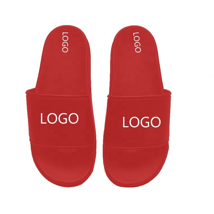 Plus Size Custom Logo Slides Slippers Super Soft Air Cushion 3D Rubber Footwear Mens Custom Slides With Logo
