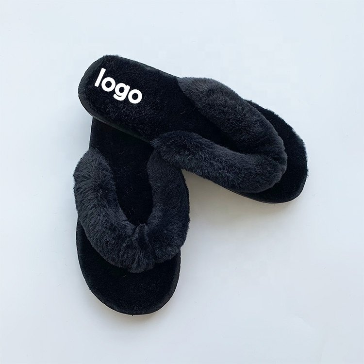 2024 Europe Hot-selling Popular Warm Soft Indoor Home Women Men Faux Fur Flip Flops Slides Slippers
