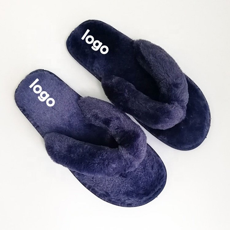 2024 Europe Hot-selling Popular Warm Soft Indoor Home Women Men Faux Fur Flip Flops Slides Slippers