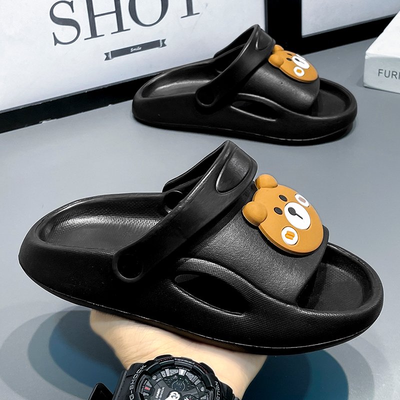 Cute Open Toe Children's Slippers Comfortable Non-Slip Platform Design Durable Slides Breathable Light Weight Beach Sandals