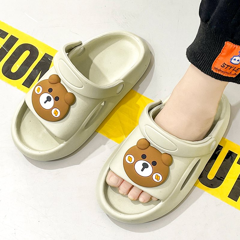 Cute Open Toe Children's Slippers Comfortable Non-Slip Platform Design Durable Slides Breathable Light Weight Beach Sandals
