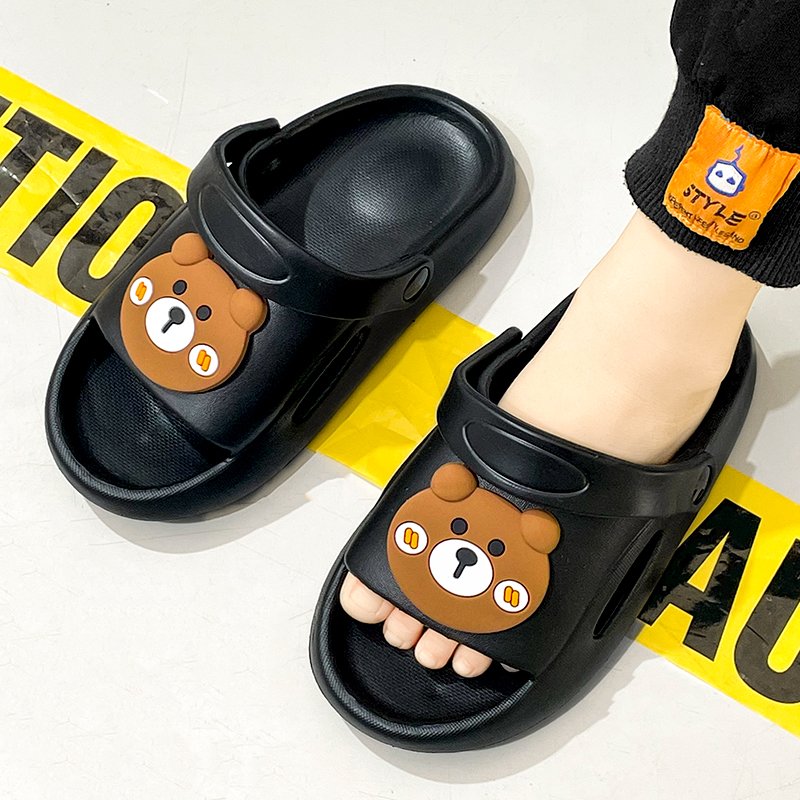 Cute Open Toe Children's Slippers Comfortable Non-Slip Platform Design Durable Slides Breathable Light Weight Beach Sandals