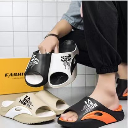 Non-slip Home Men House Casual Slippers Sandals Shoes Men's Outdoor Cushioned PVC Sole Slides Slippers