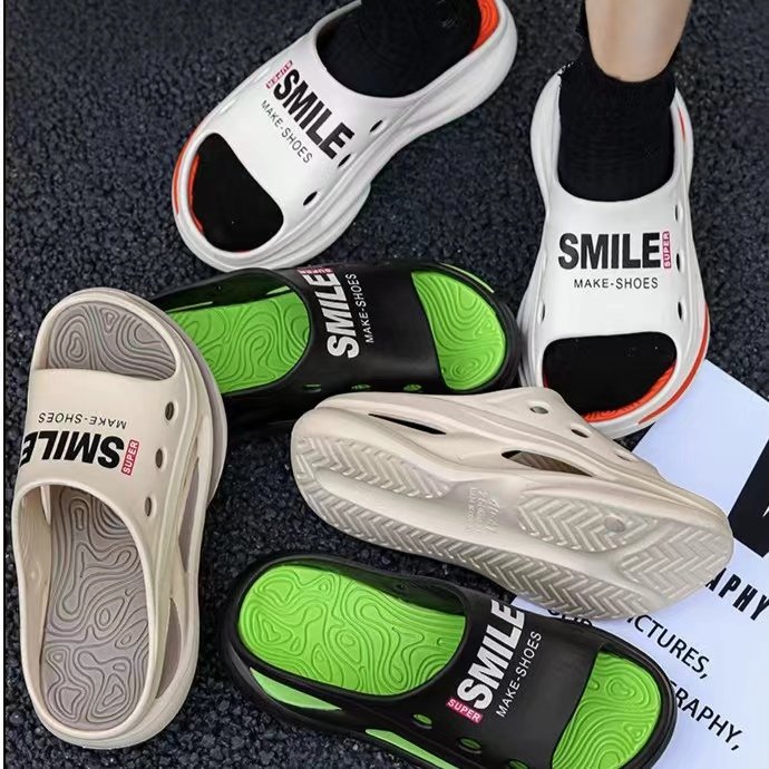 Non-slip Home Men House Casual Slippers Sandals Shoes Men's Outdoor Cushioned PVC Sole Slides Slippers