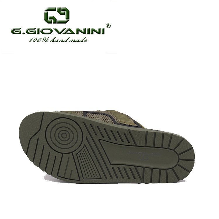 Unique design high quality mens leather slides leather sandals slipper
