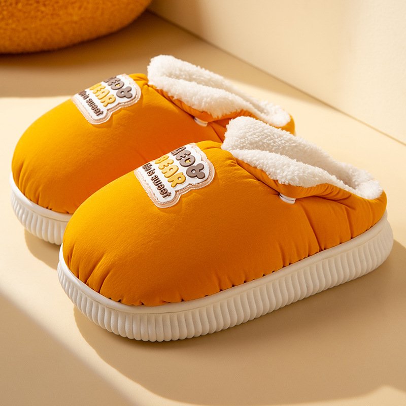 Children Indoor Home Slide Slippers Winter Warm Plush Non-Slip Comfortable Soft Cotton Slippers For Kids