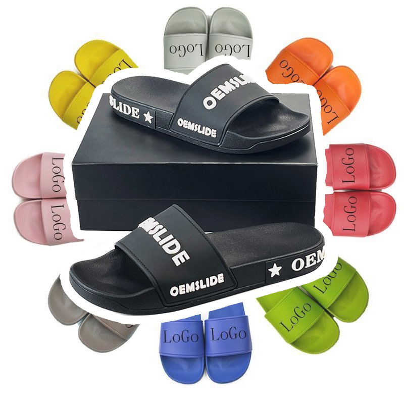 Luxury Brand Eva Slippers Slides Slippers Custom Logo 3D Rubber Mens Zapatilla Bus Slide Claquette Rubber Slide
