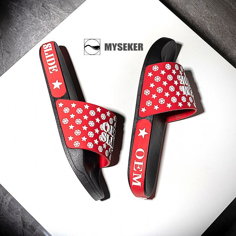 Luxury Brand Eva Slippers Slides Slippers Custom Logo 3D Rubber Mens Zapatilla Bus Slide Claquette Rubber Slide