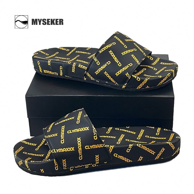 Luxury Brand Eva Slippers Slides Slippers Custom Logo 3D Rubber Mens Zapatilla Bus Slide Claquette Rubber Slide